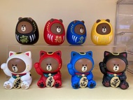 台灣代購  7-11公仔新年版 Line 熊大Brown 達摩招財貓