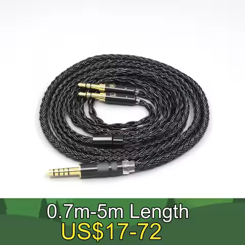 16 Core Black Braided Earphone Cable For Hifiman Sundara Ananda HE1000se HE6se V2 V3 Pro Planar Magn