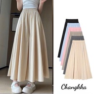 Women's big-size long wide-leg pants made of rattan material. High-waisted mid-length faux skirt pan