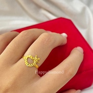 916 Emas cincin love crown fashion/ 916 gold ring love crown fashion/ 916黄金爱心皇冠戒指