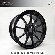 (RP10X) NEW SPORT RIMS LIGHT WHEELS RAXER FLOW FORMING 17 INCH 17x8 4x100 ET38 MBK READY STOCK SPORT RIM