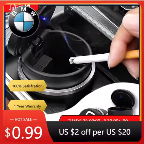 Interior Mouldings 2025 Hot For BMW Car Ashtray LED Light Smoke Ashes Holder For BMW E46 E90 E60 F30