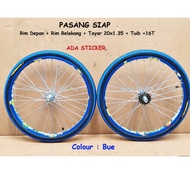 20x1.35 FREE FREEWHEEL , PASANG SIAP rim - rim 20"  ber sticker basikal , tayar 20x1.35 . Terus pasa