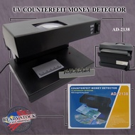 UV COUNTERFEIT MONEY DETECTOR AD-2138 WITH MAGNIFYING GLASS CASH DETECTOR / BANK NOTE DETECTOR