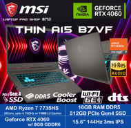 MSI - [Ryzen 7 + RTX4060] Thin A15 B7VF ( Ryzen 7735HS/ RTX4060/ 15.6" 144Hz ) 手提電腦