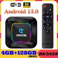 VONTAR R3 RGB Light Android 13 TV Box RK3528 Set Top Box 4K Media Player Android 13.0 TVBOX QuadCore 8K Video HDR10+ BT5.0 Wifi6 TV Receivers