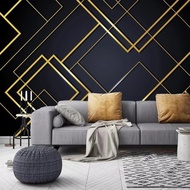 Custom 3D Photo Wallpaper Golden Lines Creative Geometric Mural B