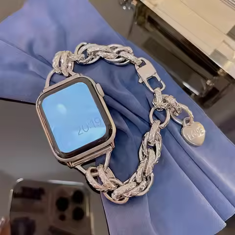 Metal Strap for Samsung Galaxy Fit3 Fit 3 SM-R390 Love Chain Design Women Bands for Samsung Galaxy F