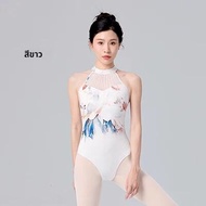 ผู้หญิง Halter คอบัลเล่ต์ Leotards แขนกุดเต้นรํา Leotards ภาพวาดสีน้ํามัน Leotard ผู้ใหญ่ยิมนาสติกบอ