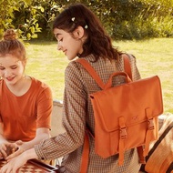 MAH 通勤雙肩包 ins 風大學生書包 橫版休閒旅行小眾背包