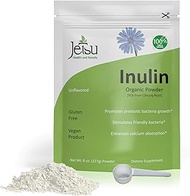 Inulin Powder Organic Chicory Root (FOS), Soluble Inulin Fiber prebiotic Intestinal Support, 8oz Pou