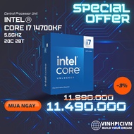 Intel Core i7 14700KF CPU (3.4GHz Turbo 5.6GHz / 20 Cores 28 Threads / 33MB / LGA 1700) [NEW]