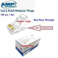 AMP Tyco RJ45 CAT5 CAT5E 8P8C Unshielded Modular Plug Network Lan Connector (100 PCS) (PC-064)