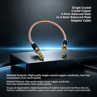 New 8Core Single Crystal Copper 4.4mm Balanced Male to 4.4mm Balanced Male Audio Adapter Cable 4.4 t