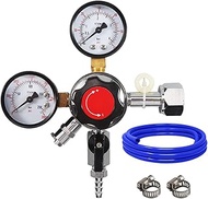 CO2 Regulator Beer Keg Pressure Regulator CGA320 Dual Gauge CO2 Regulator with Beer Gas Line for CO2