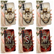 Motorola Edge 2021 Cover Case Luxury Crown A-Z Letters 2D Flat Pattern Soft Phone Case XT2141-1