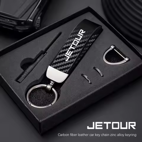 Car Carbon Fiber Style Keychain Microfiber Leather Key Chain For Jetour X70 X90 X70S PLUS Dashing X-