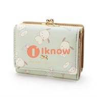 Tôi Biết Sanrio Hello Kitty giai điệu Ví nhỏ đựng tiền xu phụ nữ phụ nữ màu hồng Ví ngắn da PU tiền