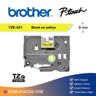 BROTHER Label Tape TZE-621 9mm x 8m Laminated Black On Yellow TZe621 Original