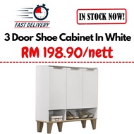ITORI Winter 3 Door Shoe Cabinet In White Color/almari kasut / Kabinet kasut / Shoe rack / Cabinet k