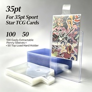 For TCG 35PT 100 PCS Penny Sleeves + 50 PCS Top Load Holders Clear Card Protectors Sports and Baseba
