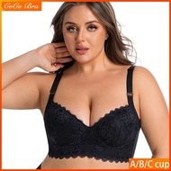 Plus Size Lace Bra For Women Push Up Anti Sagging Side Support 34–50 A-F Underwire Women’s Underwear
