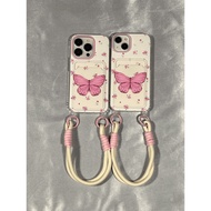 Card Holder Lanyard Butterfly Flower Soft Case hp Oppo C75 C75x Note 60 60x Reno 13F 13 A3 Pro 5G Re