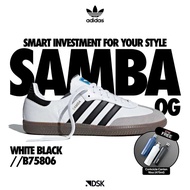 Adidas Samba OG White Black B75805 100% Original Sneakers Casual Pria Wanita Sepatu Ori Murah (FAKE=