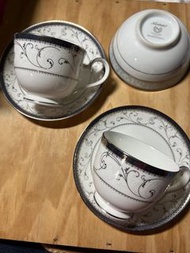 日本Noritake 華麗年代咖啡對杯，只觀賞未使用，送一14*7碗（使用過）