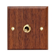86 Type Solid Wood Panel Switch Wall Light Retro Brass Toggle Switch Wood Grain Electrical Switch So