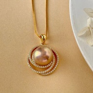 天然海水珍珠 南洋金珠 奇異金屬色 吊墜 贈項鏈