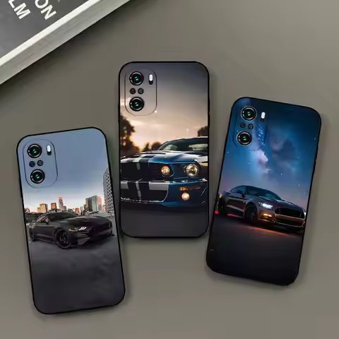 H-FordsL Car N-MustangS Phone Case Black Phone Case For Xiaomi 11 12 Redmi Note 11 5G 8T 9A 9 10T No