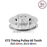 Timing Pulley GT2-6mm 60 Teeth Bore 8mm for 6mm GT2 Belt