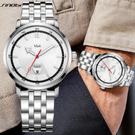 Sinobi นาฬิกาควอทซ์สำหรับผู้ชาย, นาฬิกาดีไซน์แฟชั่นนาฬิกาข้อมือปฏิทินรายสัปดาห์นาฬิกาของขวัญสุดหรูนาฬิกาสแตนเลส