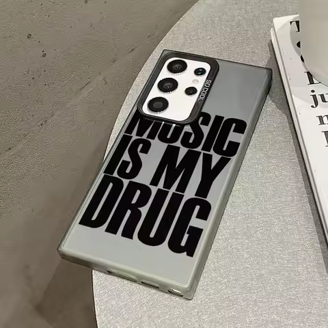 Music is My Drug Phone Case For Samsung S26 S25 S24 A57 A56 A37 A36 A17 A16 A07 A06 Ultra Plus Laser