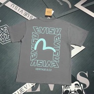 Evisu/Fushen 2026 Classic Round Neck Short-Sleeved T-Shirt Men Women Style Slim-Fit Slimmer Look 100