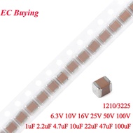 10pcs/lot 3225 1210 SMD Ceramic Capacitor 1uF 2.2uF 4.7uF 10uF 22uF 47uF 100uF 100nF 6.3V 10V 16V 25
