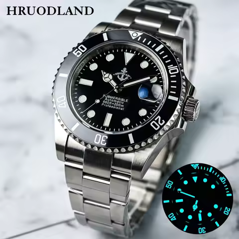 HRUODLAND Automatic Dive Watch Submarine Style for Men Sapphire Crystal PT5000 Mechanical Movement 2