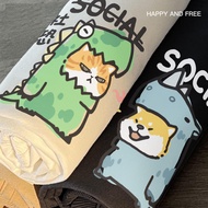 S~XL Club Niu Shiba Inu Fear Orange Cat KUSO Pure Cotton Short T Couple [YC785] MIT Wear Sleeve T-Sh