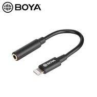 BOYA BY-K3 / BY-K8 3.5mm TRRS / TRS (Female) to IOS Lightning (Male) Microphone Mic Adapter Audio Cable Converter for iPhone iPad Mobile Phone Smartphone