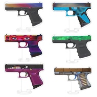 Gun Standee model Glock 18 CS2 CSGO mica Acrylic skin Twilight Galaxy Candy Apple Fade Gold Toof dec