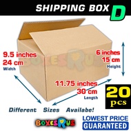 Medium Size Carton Box 20 pcs BOX D size 11.75x9.5x6 inches by Boxes R Us