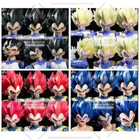 Tonsenarttoys [Mushroom?] Four-Color Vegeta SHF Majin Vegeta Black, Yellow, Red, and Blue Tongsen He