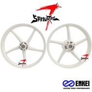 Enkei Mags 5 Spokes 522 Mags for Suzuki Raider150 Carb/FI 1.6x1.6x17 Front 4 Holes Rear 3 Holes Disc