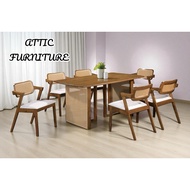 Dining Set/Meja Makan/6 Seater Dining Set/Rattan Dining Set/ATTIC FURNITURE PLZ LUMA RATTAN DINING S