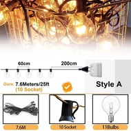 String Lights G40 Bulb Patio Outdoor Fairy Solar Lights Party Garden Wedding Christmas Decoration Li