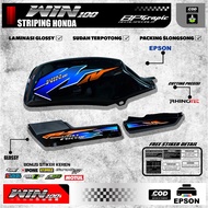 WIN 100 Cool Waterproof Glossy Laminated Motorcycle Tank Striping (WN 02)