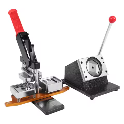 50x50mm Square DIY Pin Maker Badge Press Machine with 100 Sets Materials Magnet Button Maker Kit for