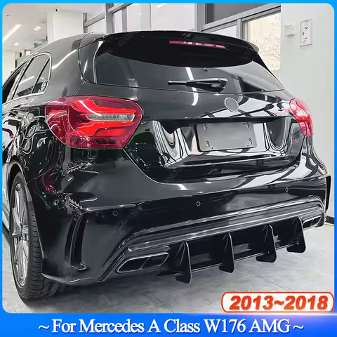 For Mercedes Benz A Class W176 A180 A200 A250 A260 A45 AMG 2013-2018 Rear Bumper Diffuser Lip Rear S