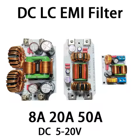 DC 5V-20V Car Audio Power Noise Filter 8A 20A 50A DC LC-EMI Filter Clean FOR 12V 15V Hi-Fi DAC Decod